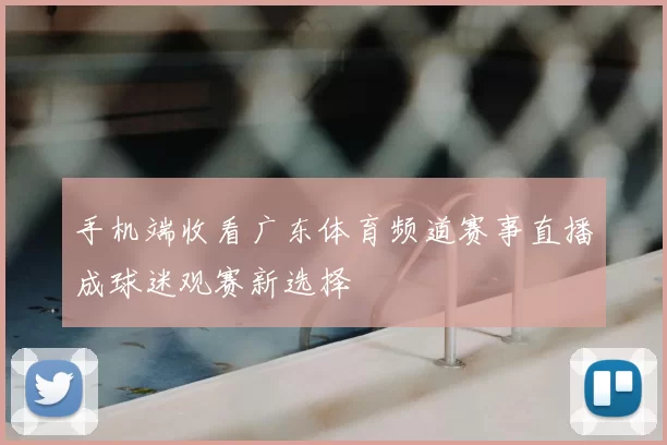手机端收看广东体育频道赛事直播成球迷观赛新选择